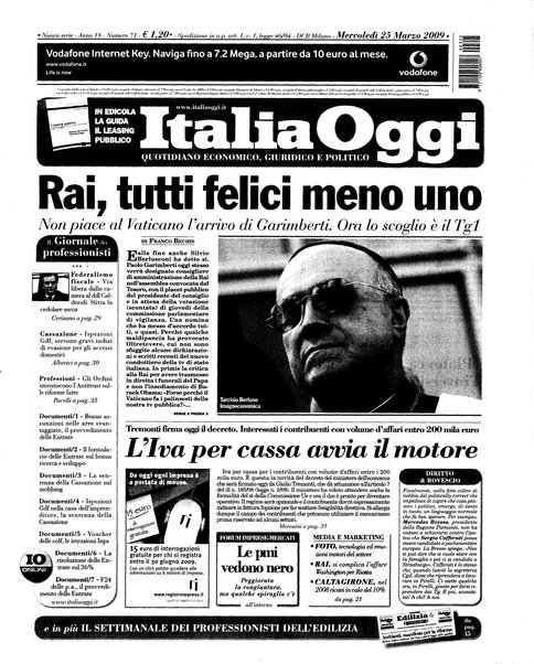 Italia oggi : quotidiano di economia finanza e politica